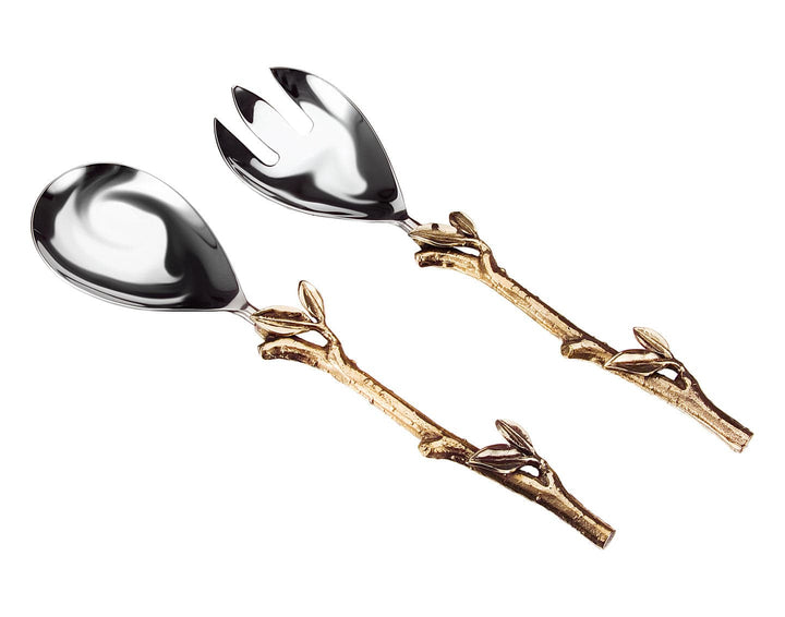 Leaf Design 2 Tone Salad Set-0