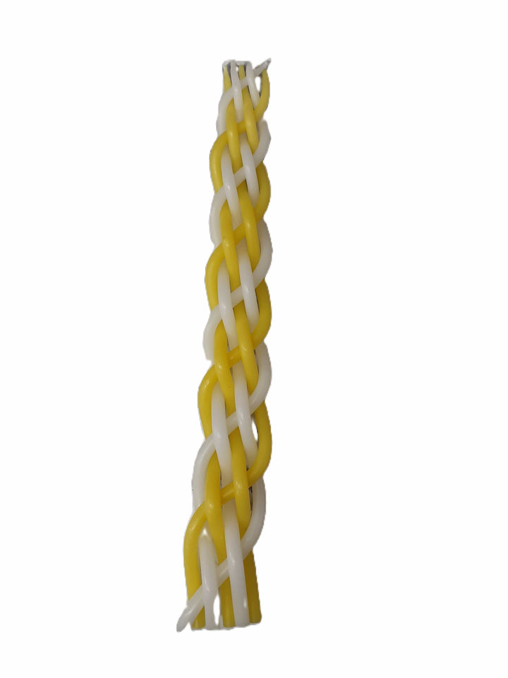 Wax Havdalah Candle yellow and white - 11.5"-0