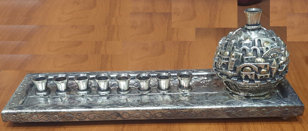 Jerusalem Antique Silver Electroforming Menorah