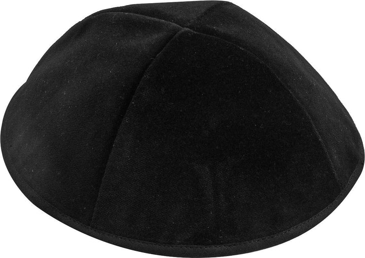 4 Part Black Yarmulke With Rim Israeli WASHABLE Size 8-0