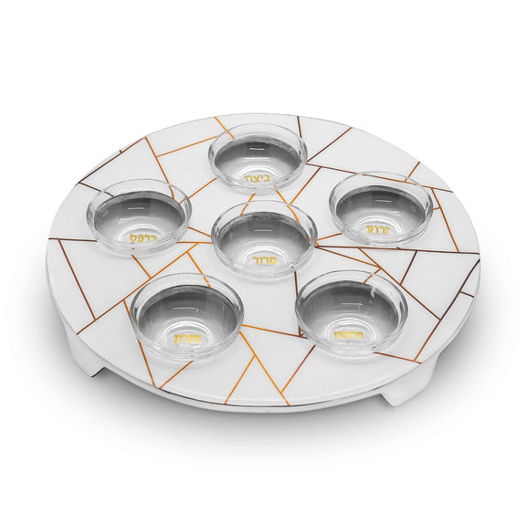 Seder Plate W/ Glass Bowls