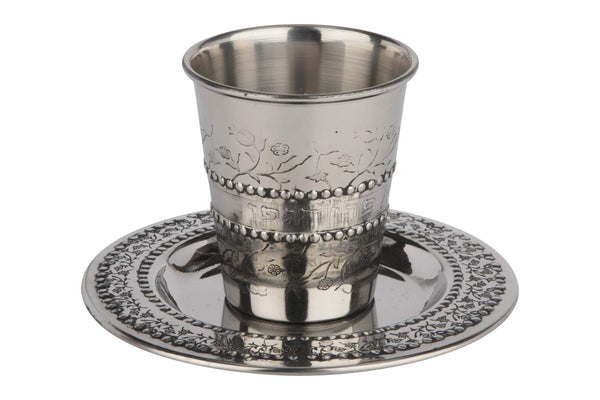 SMALL Stainless Steel Kiddush Cup Set Pomegranate 2.5"-0