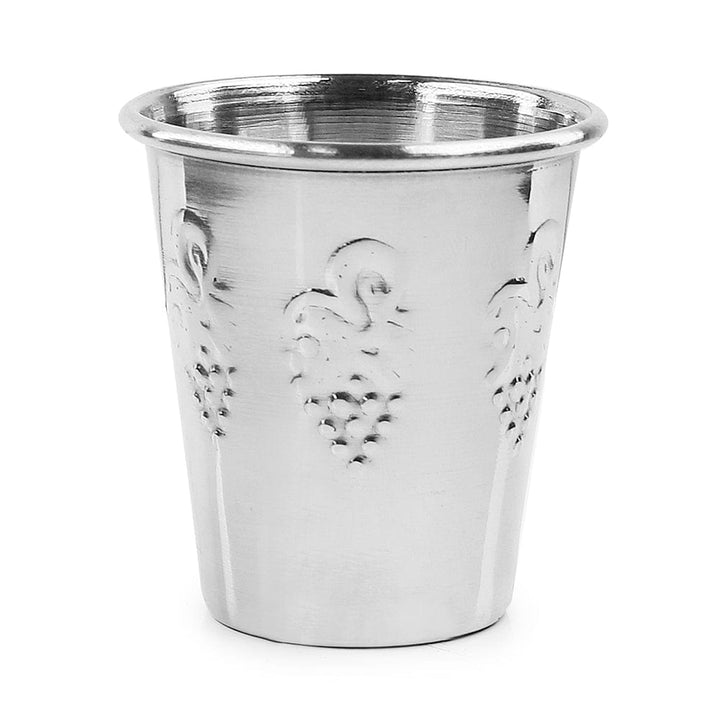 Small Kiddush Cup 3.5 oz. Stainless Steel Grape 2.5" (3.04 oz 90 ml)-0