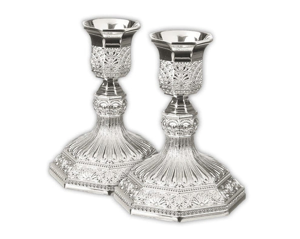 Candle Holder Filigree Silver Plated 4.5"-0
