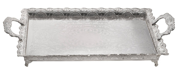 Tray For candles Filigree Silver Plated large 21.5x 16"-0