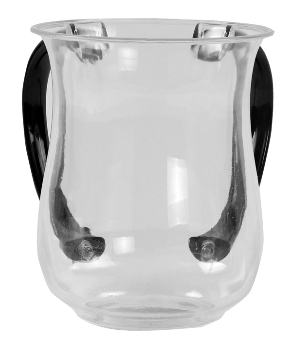 Acrylic Wash Cup Clear With Black Handles 5" ( 6 pcs )-0
