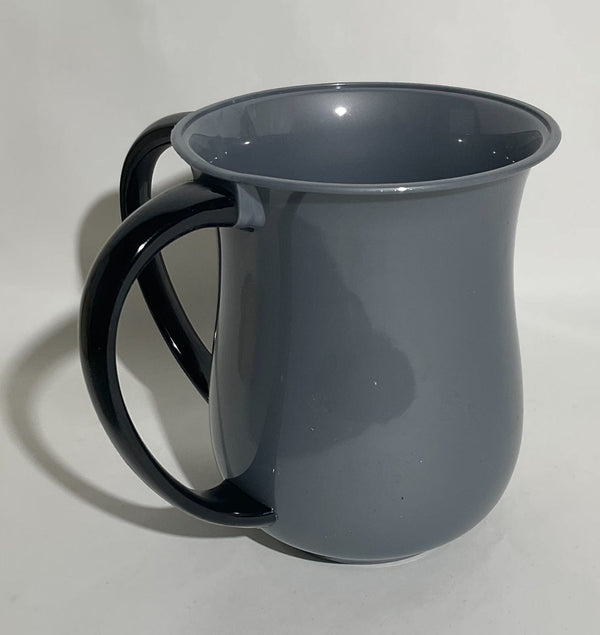 Acrylic Cup With 2 Handles Metallic Silver With black Handle-0