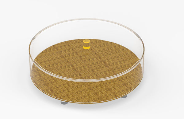 Acrylic Matzoh Box Gold Textured Design 12.5”W X 3”H-0