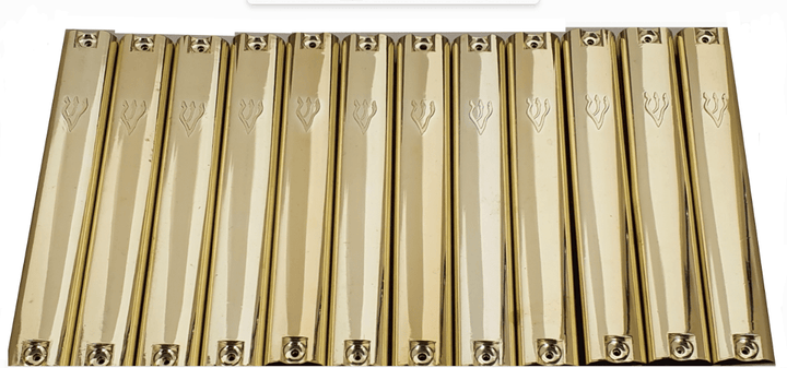 Case Of 24 gold Plastic Mezuzah Covers-with 'Shin 12 Cm-0