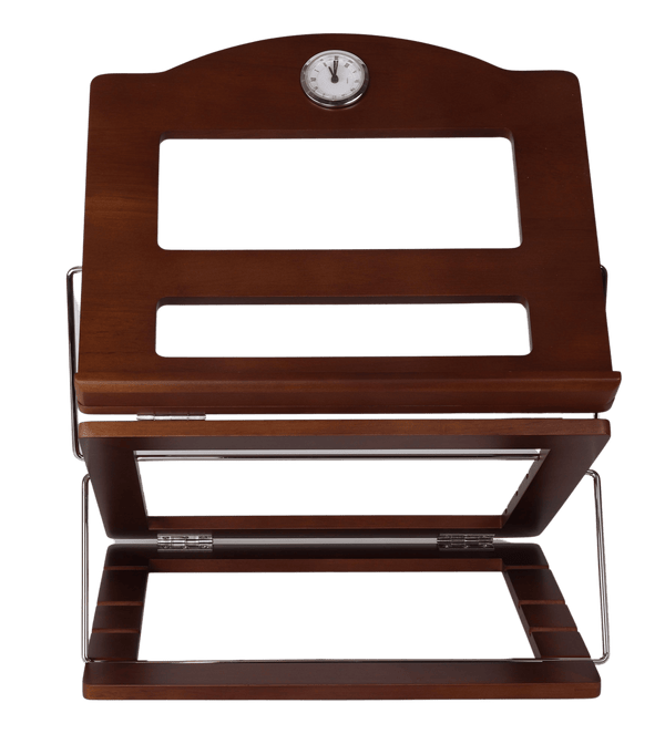 Oak Wood Table Top Shtender with clock - adjustable height-0