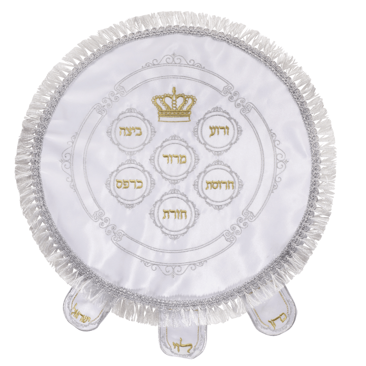 Matzah Cover Brocade 3 Pockets with Hard Plastic 18"-0