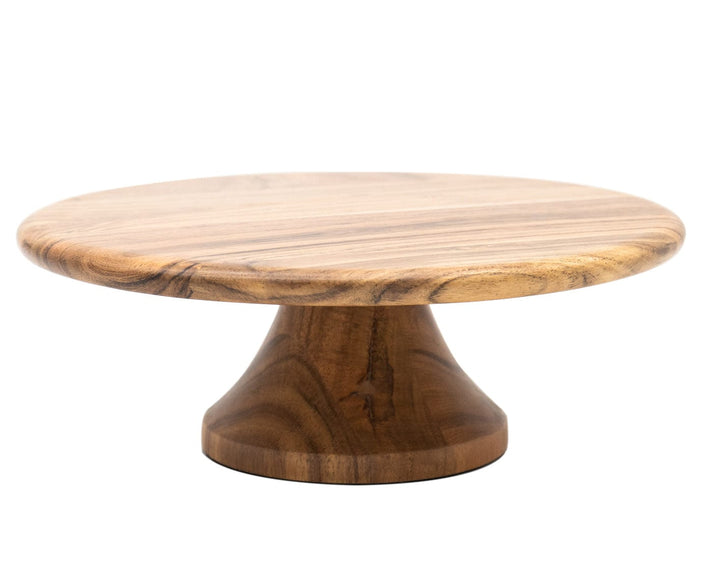 Wood Cake Stand W Acrylic Lid-2