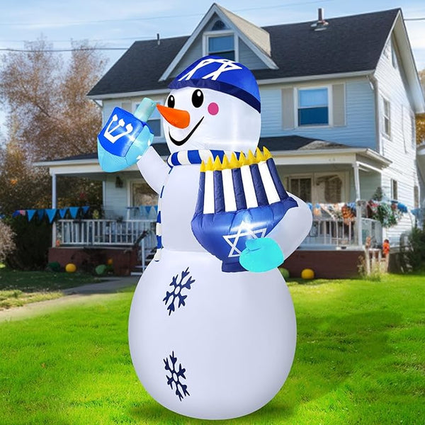 Hanukkah Inflatable Display Snowman For Kids 5.5 Feet Tall