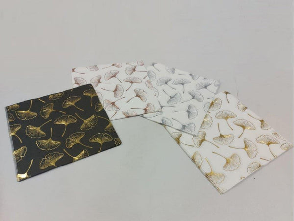 paper napkin Gold ginkgo flower texture 20pc-0