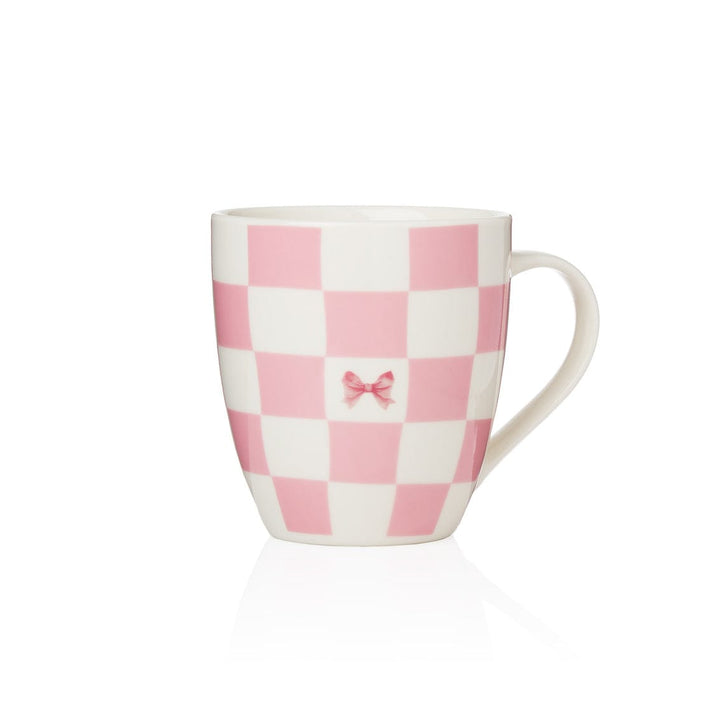 Pink Bow/checker 14in Platter-1