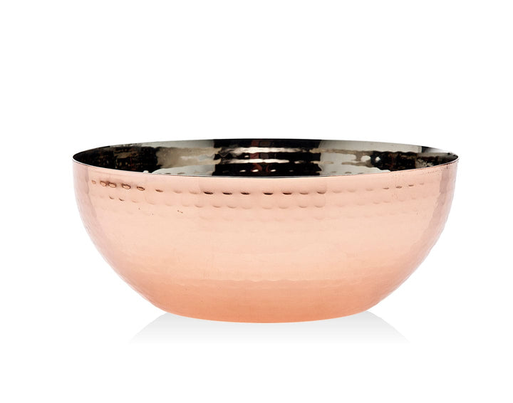 Copper Hammerd Rnd Nut Bowl Lg-0