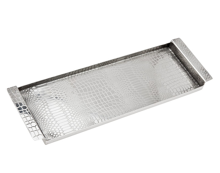 Croco Tray W/ Handles 13x5-0