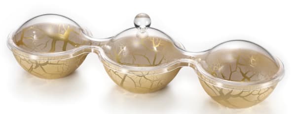 Acrylic linear sectional dish marble white