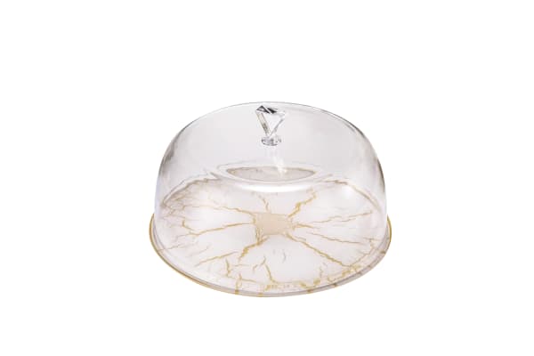 Acrilic round cake tray marble white