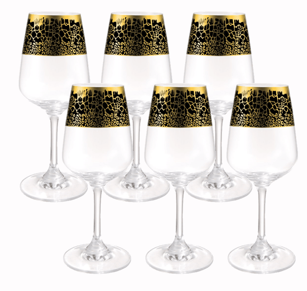 Set of 6 Liquor Cups - Black and Gold-0