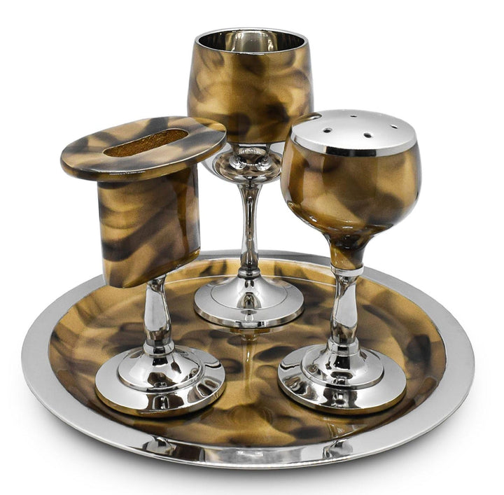 Aluminum Havdalah Set goldish Brown-0