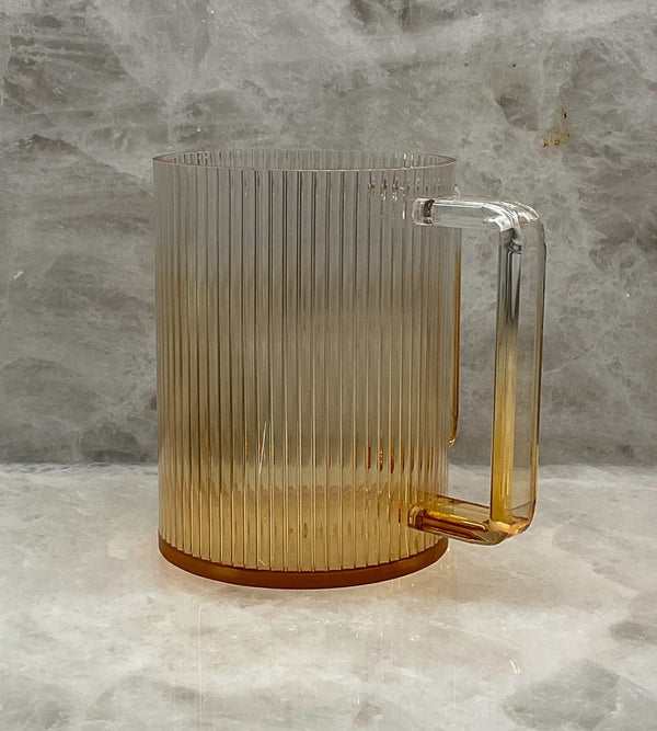 Acrylic Washing Cup  Brown strip design 5"-0