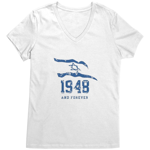 Israel 1948 And Forever Women's Cotton v-neck Shirts Tops
