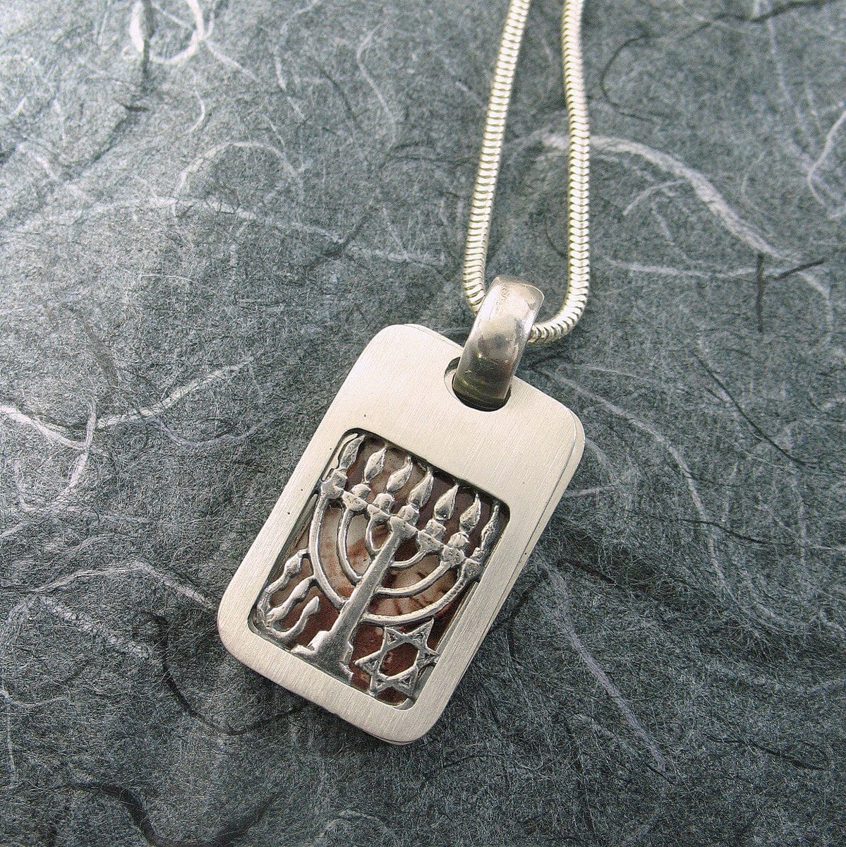 Menorah Rectangular Locket Sterling Silver – ahuva.com