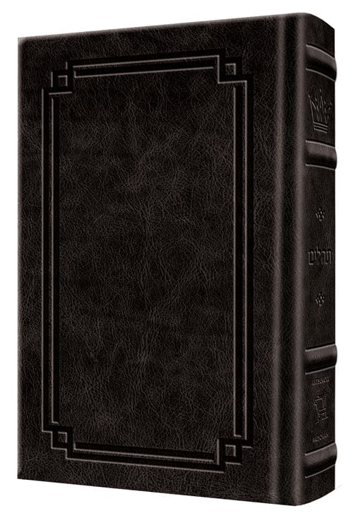 Signature leather tehillim large type pocket charcoal black-0