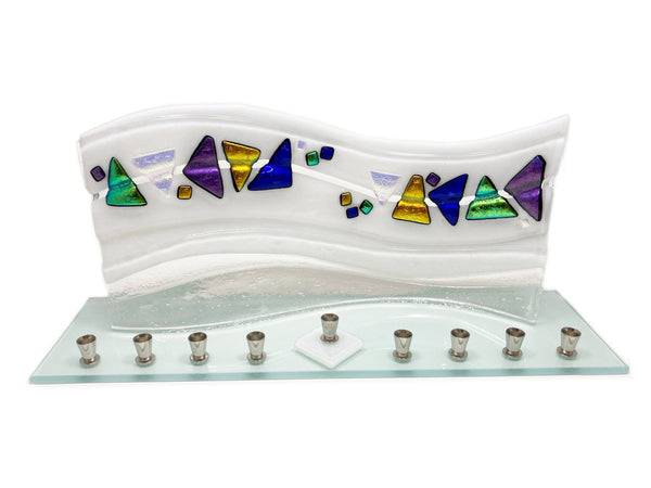 Handmade Hanukkah Menorah Quasar White - By Sarah Beams