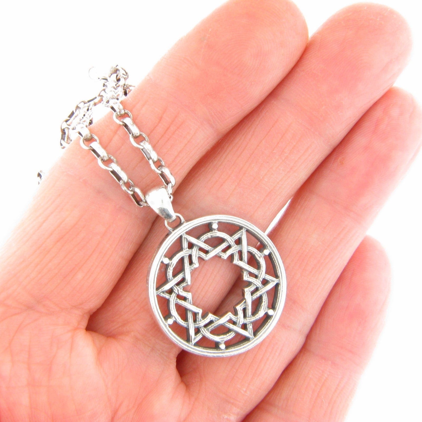 2-Pack Antique Silver Tone Star Of David Pendants - R108