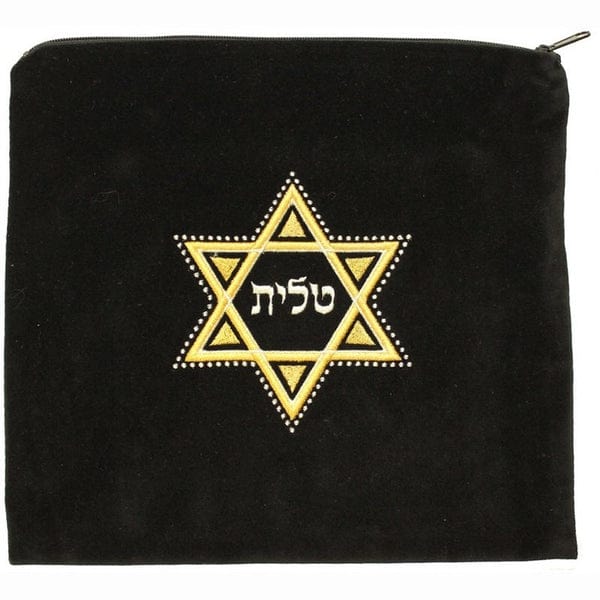 Black Velvet Tallit Bag with a Star of David