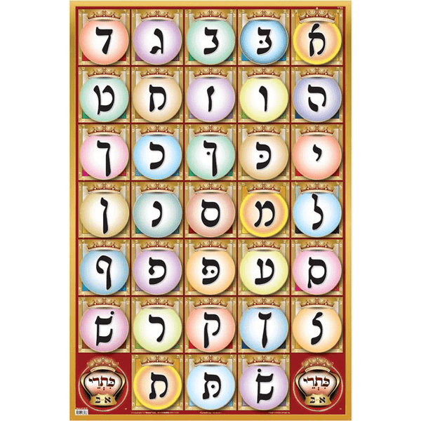 Large Poster - Kisrei Rashi Letters 24"× 36"-0