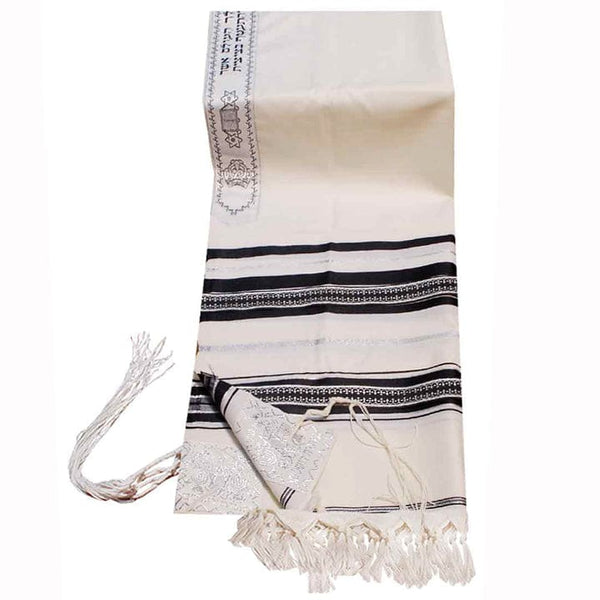 Wool Tallit with Decorative Ribbon Style # 19