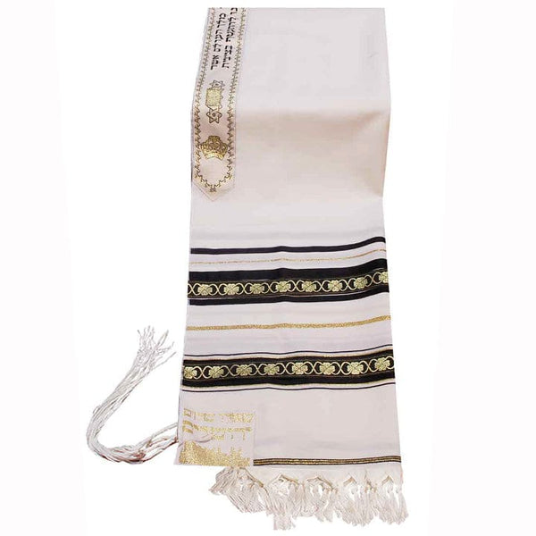 Wool Tallit with Decorative Ribbon Style # 20