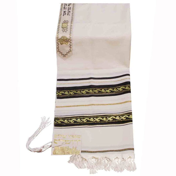 Wool Tallit with Decorative Ribbon Style # 5