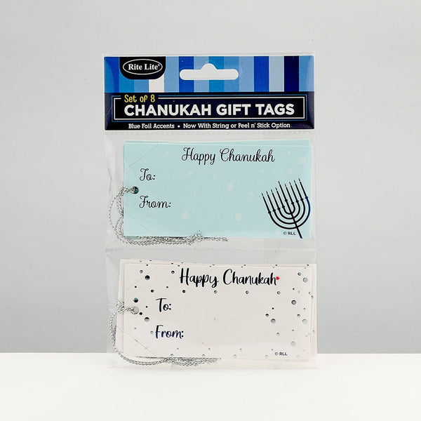 Chanukah Gift Tags, Blue Foil W/ Hologrphc Accnts, 8/pack, Header