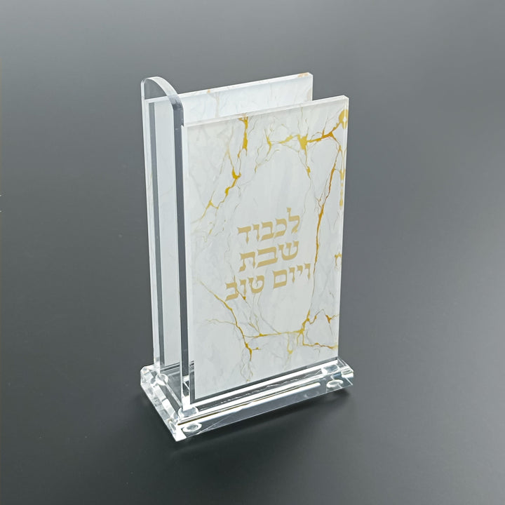 Acrylic Match Box with Gold Marble Design  4.75"x2.75"-0