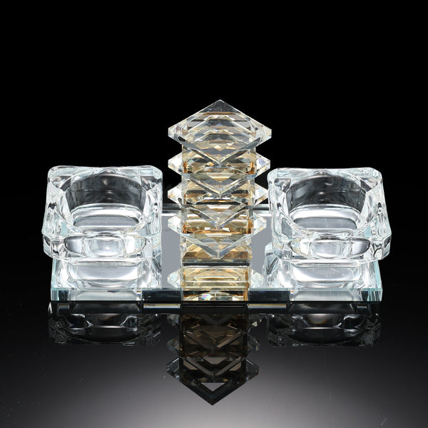 Colored Crystal Salt Holder 4x5.5"-0