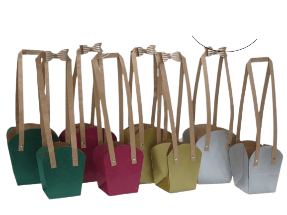 Cardboard bag with Long handles - Green-0