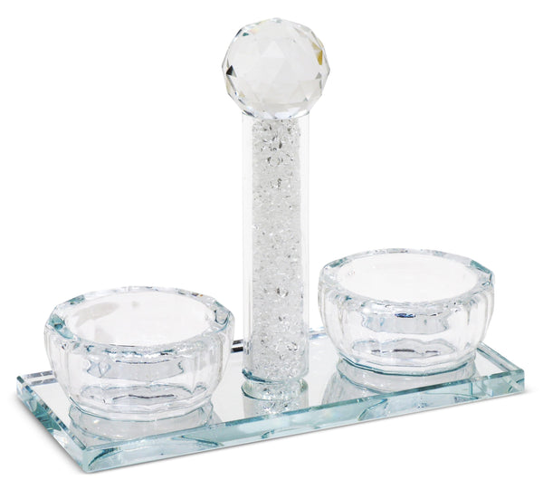 Crystal Salt Holder - White Filling 5.5"-0