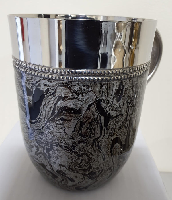 Wash Cup Polished with Silver Abstract Stainless Steel-0