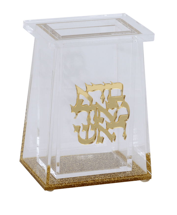 Acrylic Havdalah Holder with Gold Glitter Base-0