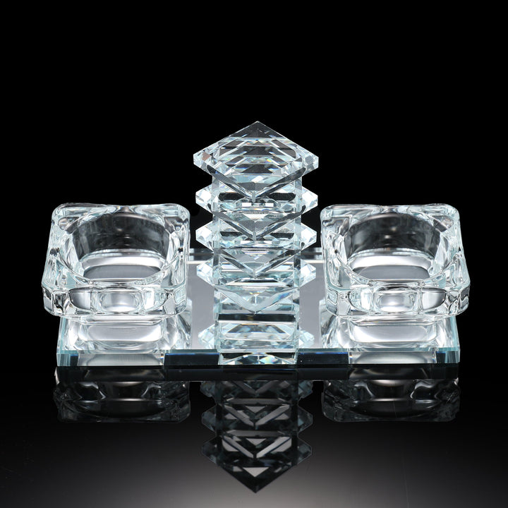 Clear Crystal Salt Holder 4x5.5"-0