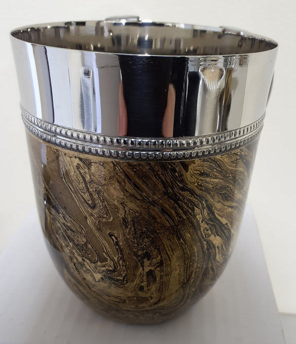Wash Cup Polished with Gold Abstract Stainless Steel-0