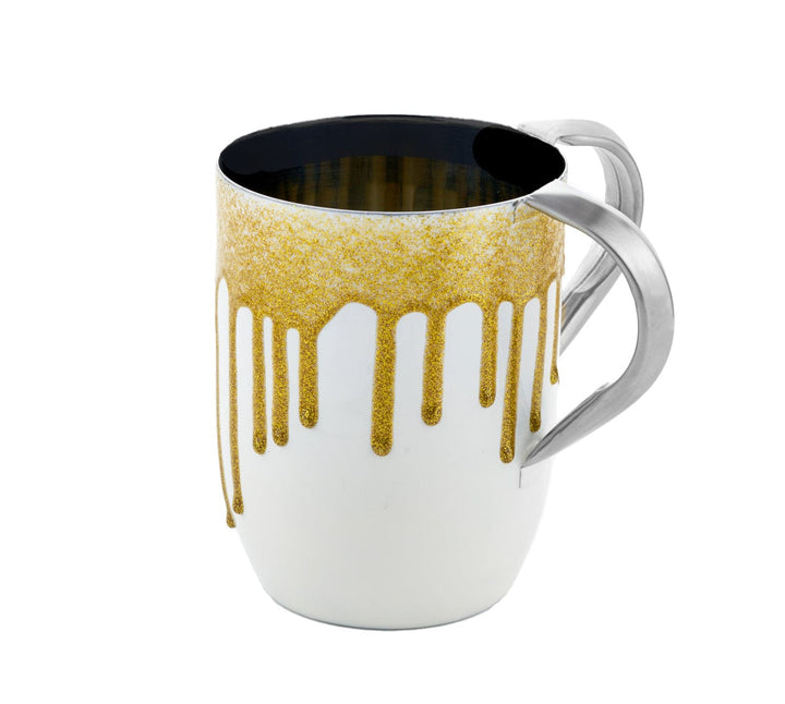 Washcup Wht Enamel Gld Glitter-0