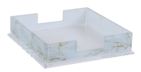 Flat Acrylic Napkin Holder with Marble Design-0