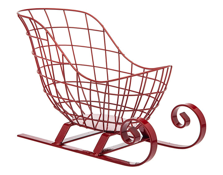 Sleigh Red Wire Basket-0