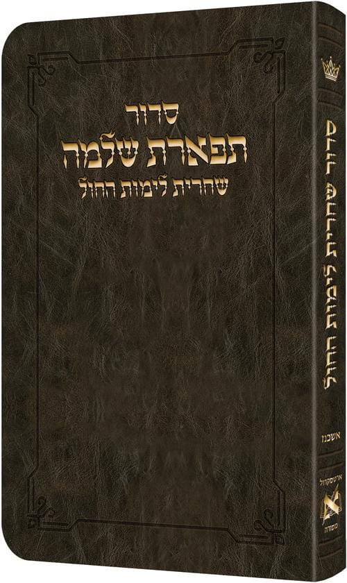 Shacharis siddur weekdays ashkenaz dark brown - hebrew instructions-0