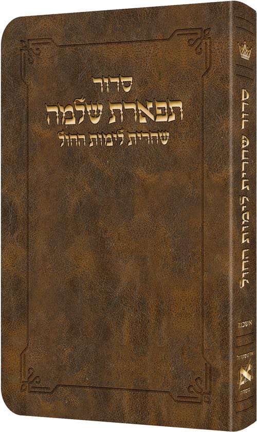 Shacharis siddur weekdays ashkenaz light brown - hebrew instructions-0